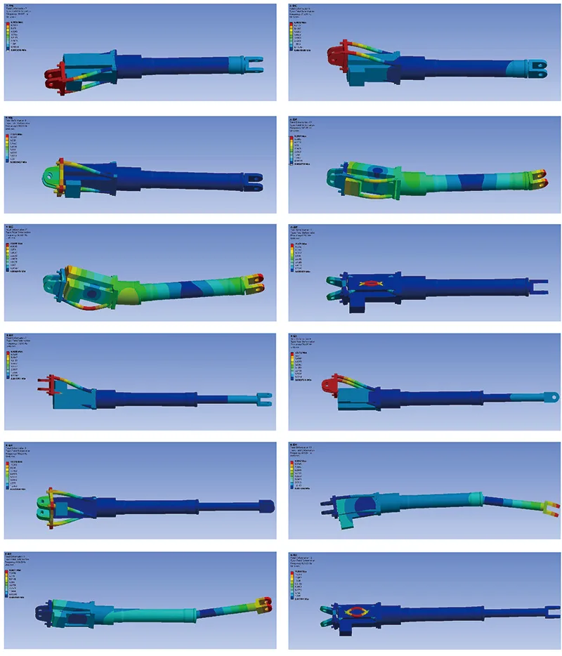 Finite element analysis of the structural strength of servo electric cylinders and articulated parts